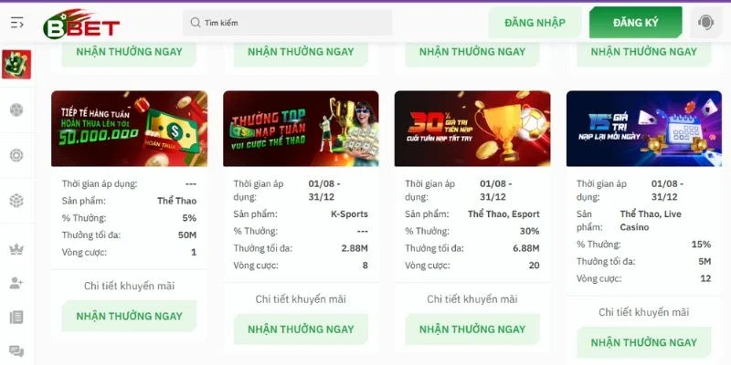 Chương trình khuyến mãi BBET nổi bật