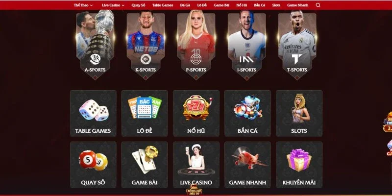 Top các sảnh game được yêu thích